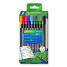 STAEDTLER Tűfilc készlet, 0,3 mm, STAEDTLER "Triplus® 334 R", 10 különböző szín filctoll, marker