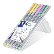 STAEDTLER Tűfilc készlet, 0,3 mm, STAEDTLER "Triplus Pastel 334", 6 pasztell szín filctoll, marker