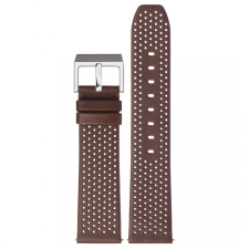 STAILER Premium Flex Perfo bőr óraszíj, sötétbarna 22/20 L óraszíj