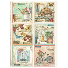 Stamperia Garden Rizspapír A4 6 cards Rice Paper (1 ív) decoupage papír