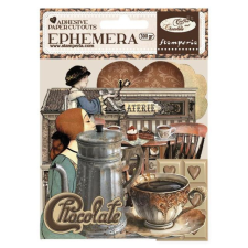 Stamperia Kivágatok - öntapadós - Coffee and Chocolate - Ephemera (1 csomag) matrica