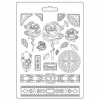 Stamperia Lágy PVC öntőforma A4 - Sir Vagabond in Fantasy World mechanical rose and borders