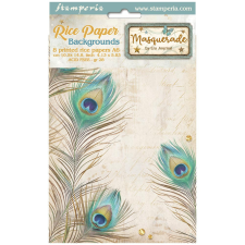 Stamperia Masquerade Rízspapír készlet A6 Backgrounds Rice Paper Backgrounds (8 ív) decoupage papír