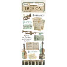 Stamperia Music Kaparós matrica Music instruments Rub-On (1 ív) matrica