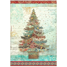 Stamperia Rizspapír A4 - Christmas Greetings - Tree - Rice Paper (1 ív) decoupage papír
