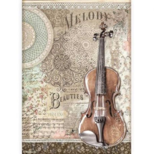 Stamperia Rizspapír A4, Stamperia Rice Paper / Passion violin - (1 lap) decoupage papír