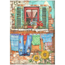 Stamperia Rizspapír A4 - Sunflower Art - Window - Rice Paper (1 ív) decoupage papír