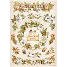 Stamperia Rizspapír A4 - Winter Valley - Family Garlands - Rice Paper (1 ív) decoupage papír