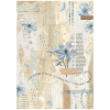 Stamperia Rizspapír A/4 Create Happiness Secret Diary blue flower