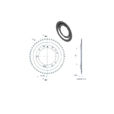 Standard Parts Hátsó lánckerék 48 fogas MBK 51 (Grimeca felni) lánc, láncszett
