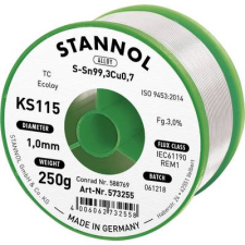 Stannol Forrasztóhuzal, ólommentes, 250 g, 1,0 mm, 3,0%, KS115 (574016) forrasztási tartozék