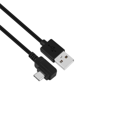 STANSSON CZ-235-D USB-A apa - USB-C apa 2.0 Derékszögű adat és töltőkábel - Fekete (0.5m) (CZ-235-D) kábel és adapter