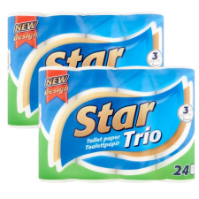 Star Trio 3 rétegű Toalettpapír 2x24 tekercs higiéniai papíráru