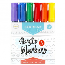 Starpak Akril filctoll készlet - 6 színű filctoll, marker