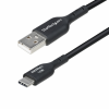 Startech - 2 m-es USB-A - USB-C töltőkábel, töltés és szinkronizálás, 3A, USB 2.0, TPE köpeny, fekete - USB2AC2MNC