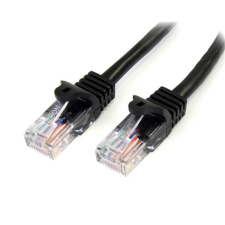 Startech - 45PAT5MBK UTP CAT5e Patch kábel 5m Fekete kábel és adapter