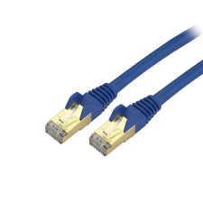 Startech 6ASPAT1MBL STP CAT6a Patch kábel 1m Kék kábel és adapter