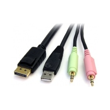 Startech 6ft 4-in-1 USB DisplayPort KVM Switch Cable kábel és adapter