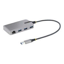 Startech .com 3-Port USB Hub with Ethernet - 3x USB-A Ports - Gigabit Ethernet (RJ-45) - USB 3.0 5Gbps - Bus-Powered - 1ft/30cm Long Cable - Portable Laptop USB Hub Adapter w/ GbE (5G3AGBB-USB-A-HUB) laptop kellék