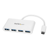 Startech .com 4 Port USB C Hub with 4x USB-A Ports (USB 3.0 SuperSpeed 5Gbps) - USB Bus Powered - Portable/Laptop USB-C to USB-A Adapter Hub - USB 3.2 Gen 1 Type-C Hub - fehér (HB30C4ABW)