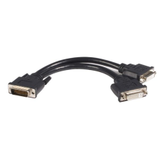 Startech DMSDVIDVI1 DMS-59 - 2x DVI-I anya kábel 0.2m - Fekete kábel és adapter