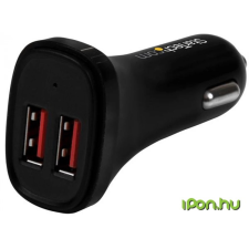 Startech Dual-Port USB Car Charger - 24W/4.8A fekete tablet kellék