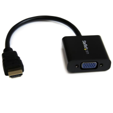 Startech HD2VGAE2 HDMI - VGA (Apa-Anya) Adapterkábel 0.2m Fekete kábel és adapter