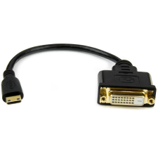 Startech HDCDVIMF8IN mini HDMI - DVI-D (Apa - Anya) Adapterkábel 0.2m Fekete kábel és adapter