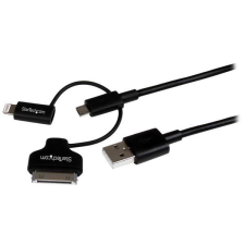 Startech LTADUB1MB Lightning - Micro-USB - USB A adat/töltőkábel 1m - Fekete mobiltelefon kellék