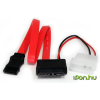 Startech SATA Slim SATA + Molex Összekötő Piros 30cm SLSATAF12