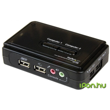 Startech STARTECH SV211KUSB 2 Port Fekete USB KVM Switch Kit kábel és adapter