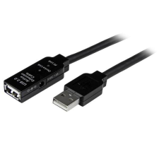 Startech USB2AAEXT25M USB 2.0 Aktív hosszaabbítókábel 25m - Fekete kábel és adapter