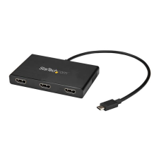 Startech USB-C apa - 3x HDMI anya MST HUB adapter - Fekete kábel és adapter
