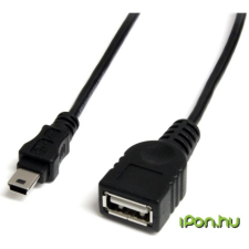 Startech USB Mini USB Átalakító Fekete 30cm USBMUSBFM1 kábel és adapter