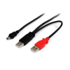 Startech - USB Y Cable for External Hard Drive - USB A to mini B - 1,8M