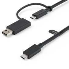 Startech USBCCADP USB-A / USB-C apa - USB-C apa 3.2 Töltőkábel - Fekete (1m) kábel és adapter