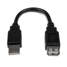 Startech USBEXTAA6IN USB 2.0 Apa - USB 2.0 anya kábel 15cm - Fekete kábel és adapter