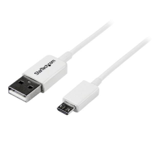 Startech USBPAUB1MW USB 2.0 Micro A - USB Micro B adat/töltőkábel 1m - Fehér mobiltelefon kellék