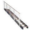 StarWood Treppen Kos lépcső 14 lépcsőfokkal tölgyfa olajozott 87 cm dizájnkorlát antracit FSC®