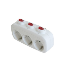 Steck Hármas külön kapcsolható földelt elosztó SEK 3 hosszabbító, elosztó