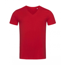 STEDMAN Férfi rövid ujjú póló Stedman James V-Neck Men S, Paprika piros férfi póló