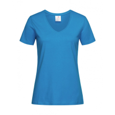 STEDMAN Női rövid ujjú póló Stedman Classic-T V-Neck Women M, Óceán kék női póló