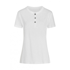 STEDMAN Női rövid ujjú póló Stedman Sharon Henley T-Shirt L, Fehér