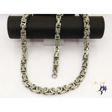  Stefán nemesacél férfi szett nyaklánc karkötő-rodium ékszer szett