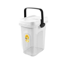 STEFANPLAST Eledeltároló tartály fogantyúval 2,5 kg / 7l tápra 23x19x31cm áttetsző / fehér kutyafelszerelés