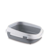  STEFANPLAST QUEEN 55x71x24,5cm extra nagy WC kerettel fehér /szürke macskatoalett