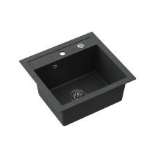 Steiner JOHNNY 110 Steingran fekete gránit mosogató,szifonnal és dugóval mosogatótálca