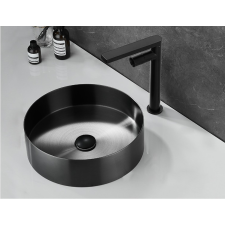 Stellman ROUND 40 kerek fekete acél mosdókagyló KLIKK DUGÓVAL szaniter