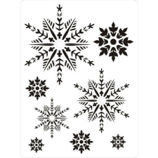  Stencil, hópelyhek. Mérete: 145x195x0,2 mm dekorációs kellék