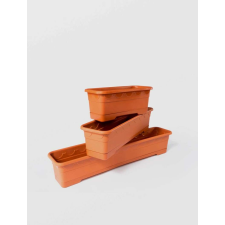 Sterk Praktikus Virágtartó - 2 Tálca - 55x13x13 cm - Barna kerti tárolás